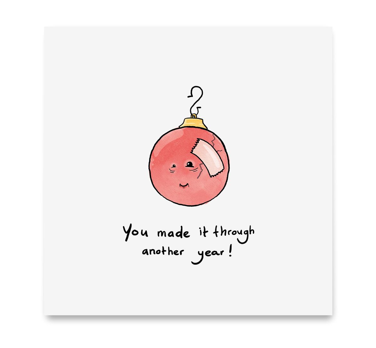 Handgemaakte wenskaart - Kerstbal - Mags Up Your Mind